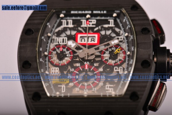 1:1 Replica Richard Mille RM 011 Felipe Massa Flyback Chronograph Watch Carbon Fiber